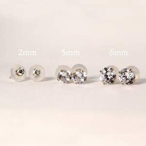 14k Solid Gold Earrings. Stud Earrings / C.Z earrings / 14k yellow gold earrings
