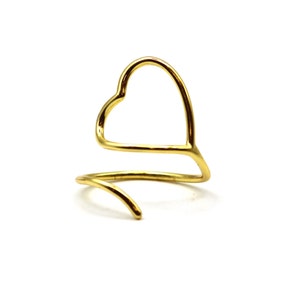 18k Unique Heart Ring / Love Ring Gold / Heart Shape Ring / Large Heart Ring / Love me Gold Ring / Handmade Ring / Unique Ring Design