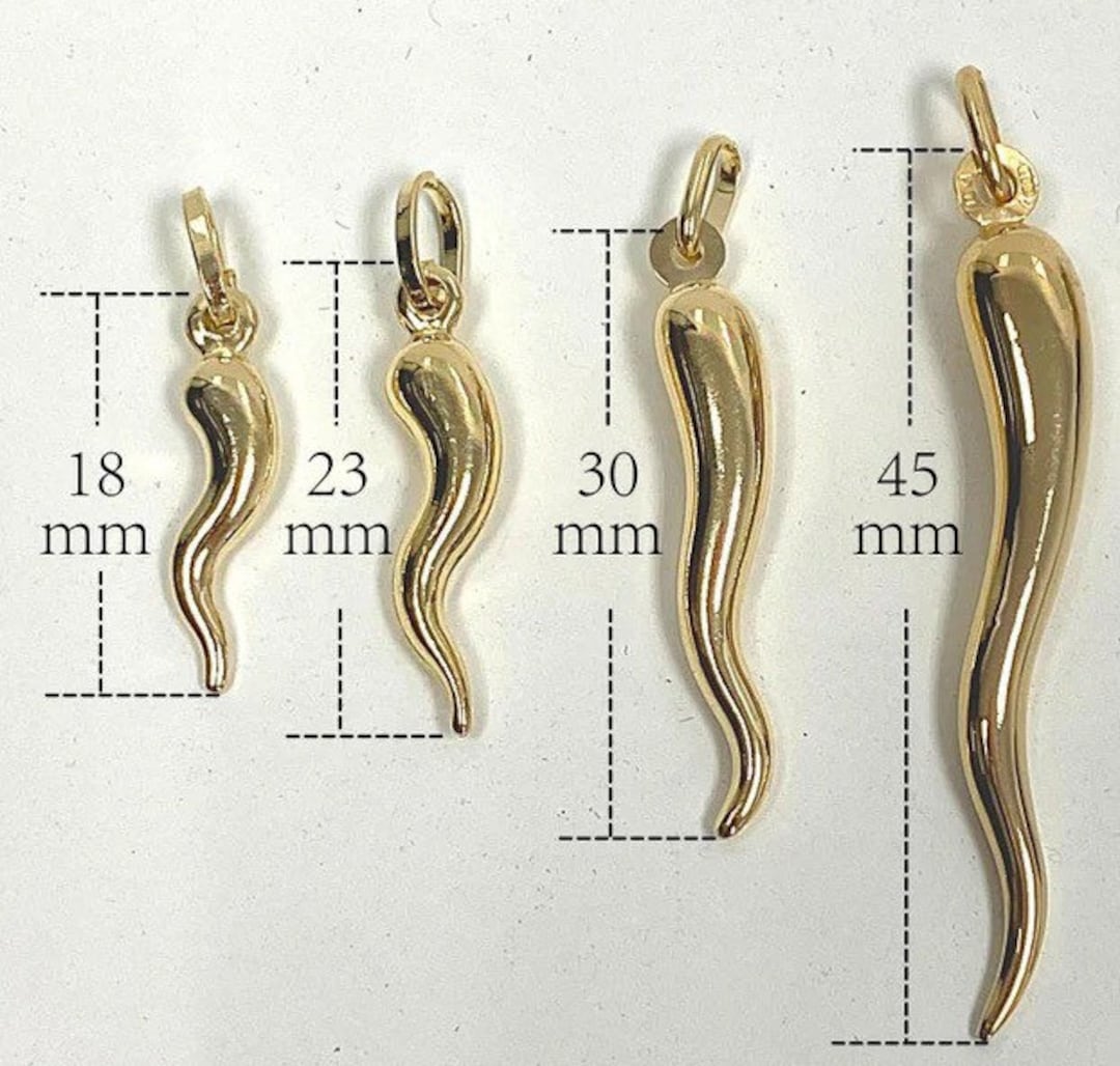 14k Gold Horn Necklace / Pendant Necklace / 14k Yellow Gold Horn