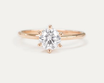 1 carat Diamond Engagement Ring, GIA Certificated, 6 prong setting diamond ring