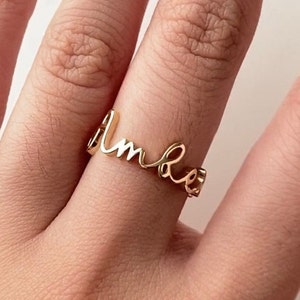14k Gold Name Ring / Customized Ring / Name Ring Gold / Personalized Ring Gold