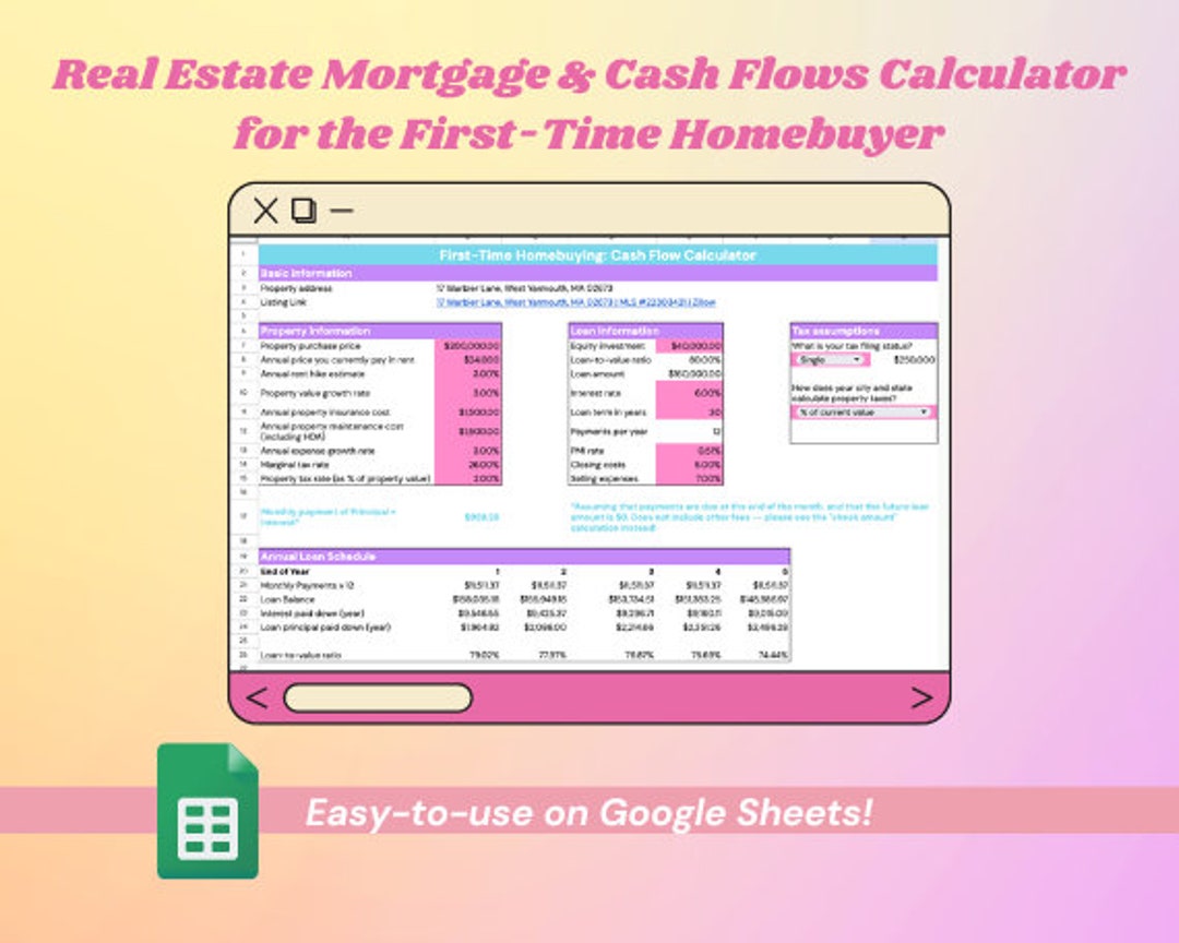 Mortgage Payment and Cash Flow Calculator Real Estate Agent Lead