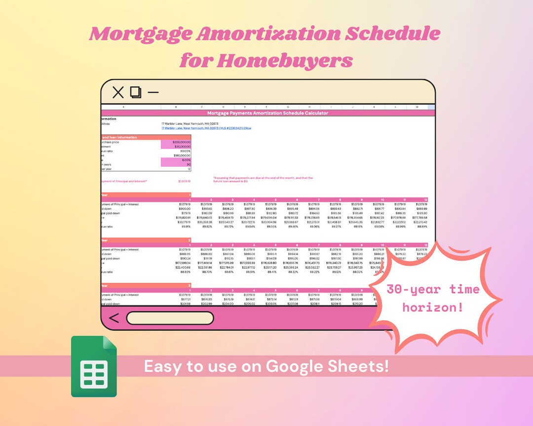 Mortgage Payment Amortization Schedule Real Estate Agent Lead
