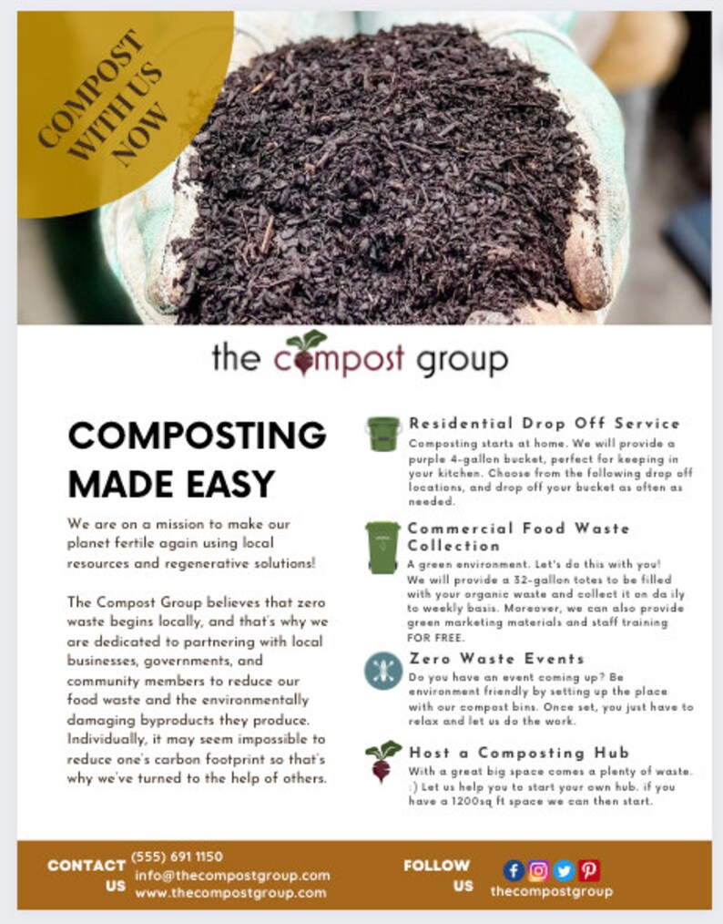 Compost Services Flyer Etsy