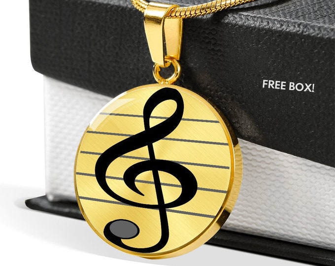 Treble Clef Jewelry, Piano Necklace, Personalized Music necklace, Custom Music Pendant, Great Gift for Singers, Musicians and Music Lovers