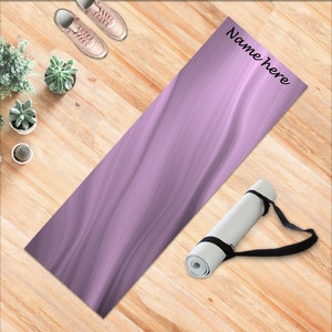 RAINBOW and Waves Yoga Mat in a variety of Colors. Great Personalized Gift, Custom Exercise Mat for Yoga and Pilates Teachers and Studios