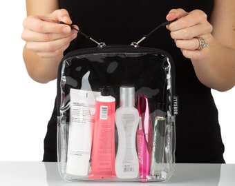 Clear Quart Size Bag for TSA Approved Toiletries, Crafts and Personal Items. Re-useable, Zippered and Easy to Clean
