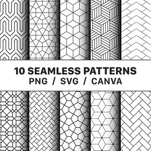 10 Seamless Patterns 001 (PNG • SVG • CANVA)