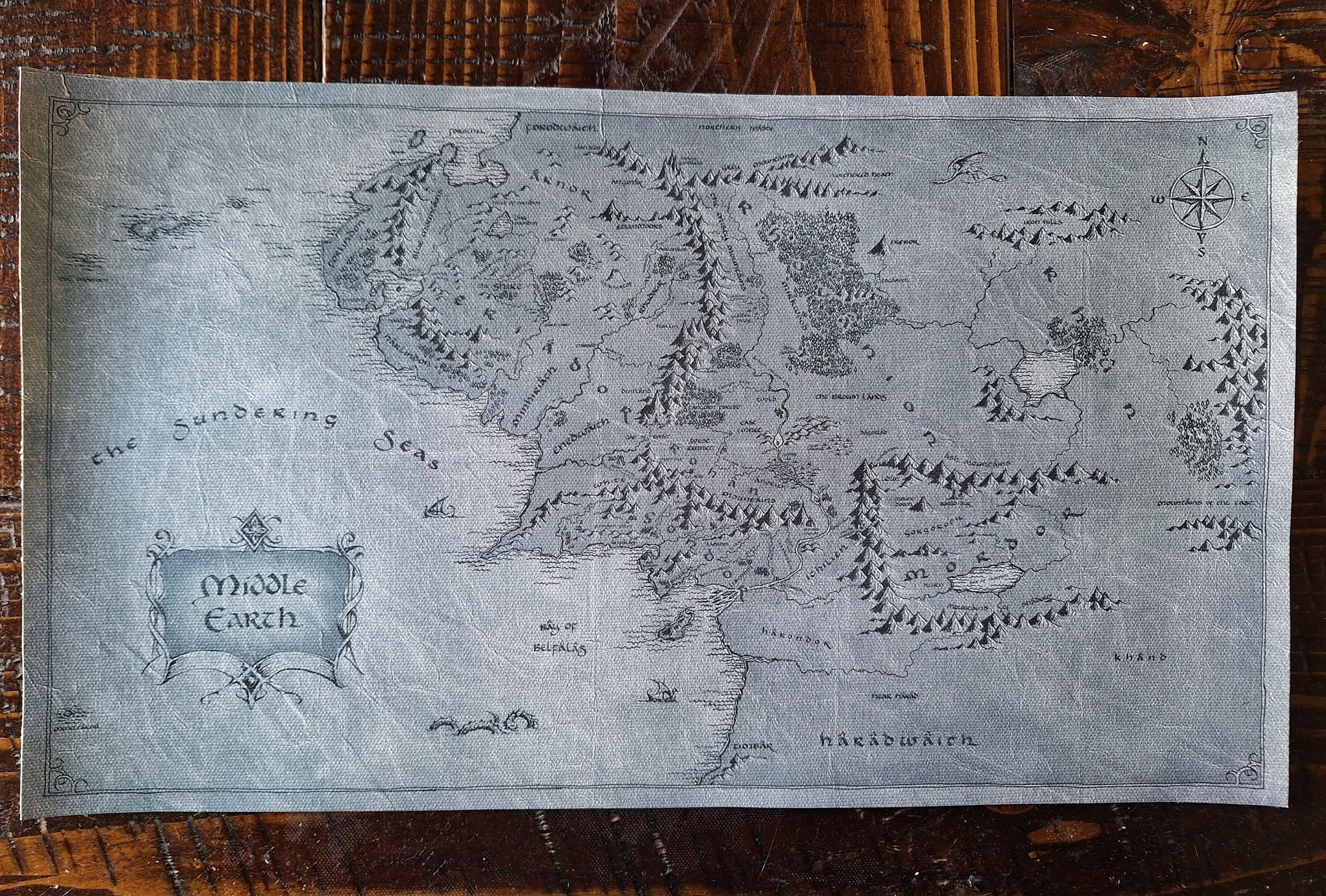 Middle Earth Map CANVAS ART PRINT Lord of the Rings Hobbit Gloss ...