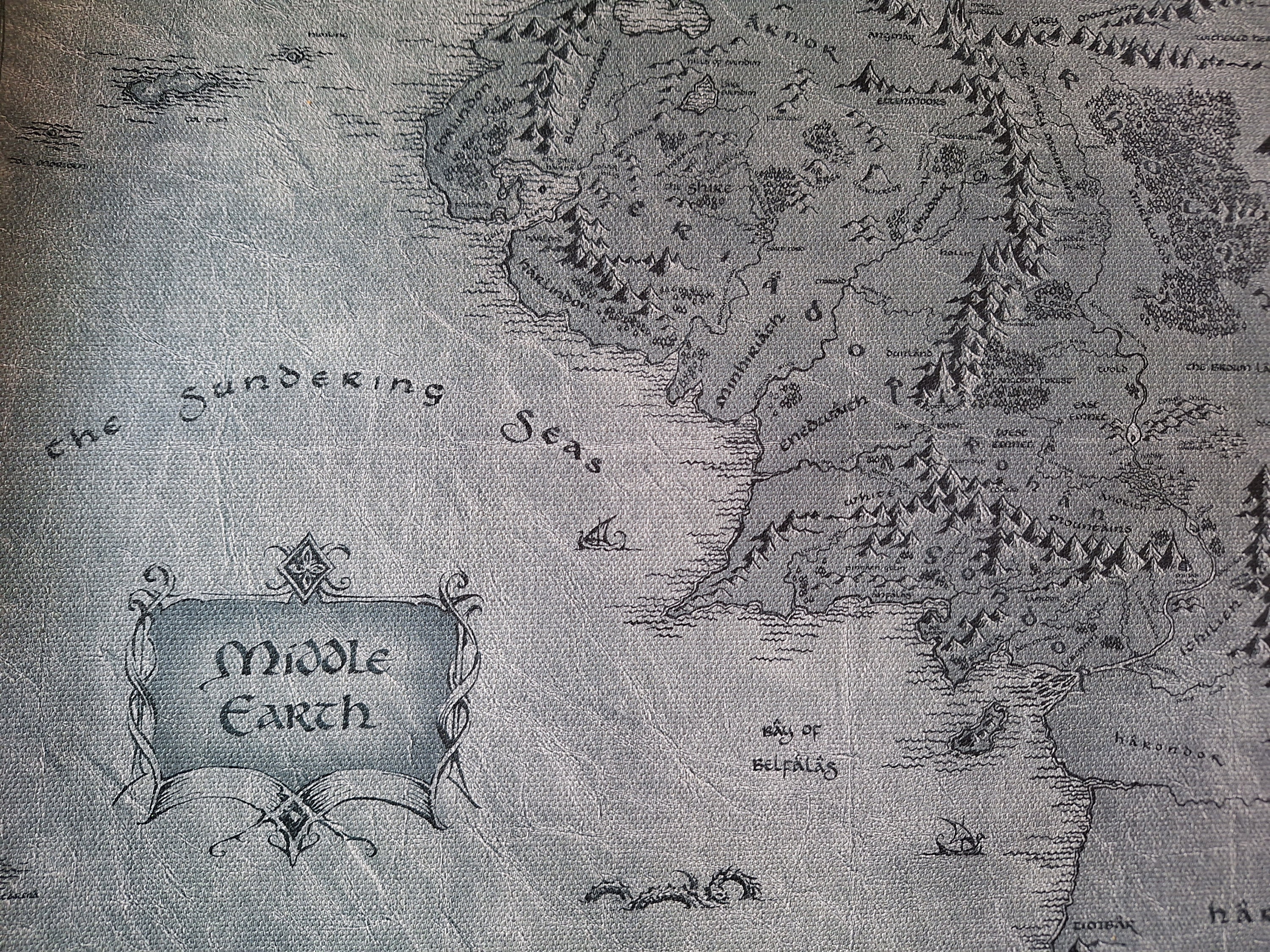 Middle Earth Map CANVAS ART PRINT Lord of the Rings Hobbit Gloss ...