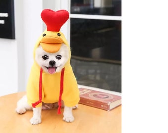 Autumn YELLOW DUCK Clothing, Winter Clothes for Small Dog or Cat - size Medium 7-9lbs