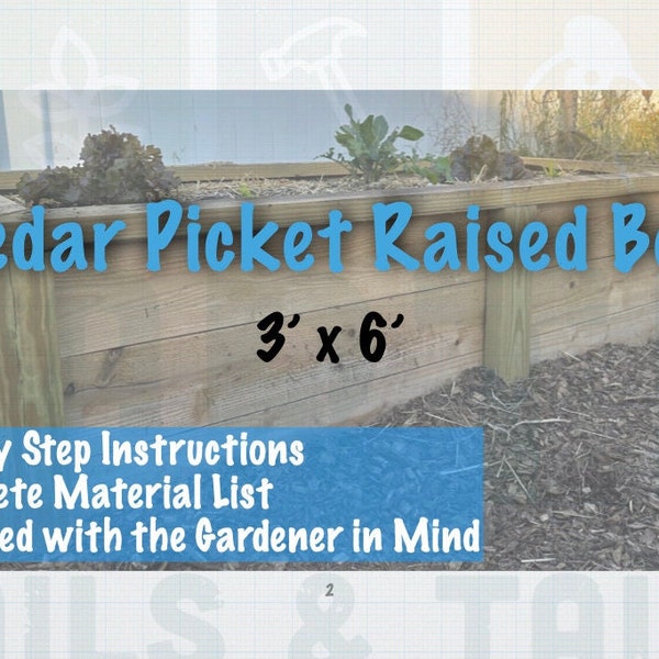 3’ x 6’ DIY Raised Garden Bed Plans - Build an Affordable, Durable & Beautifully Designed Cedar Fence Picket Raised Bed!