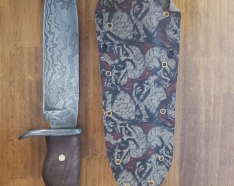 8in Damascus Bowie Camp knife
