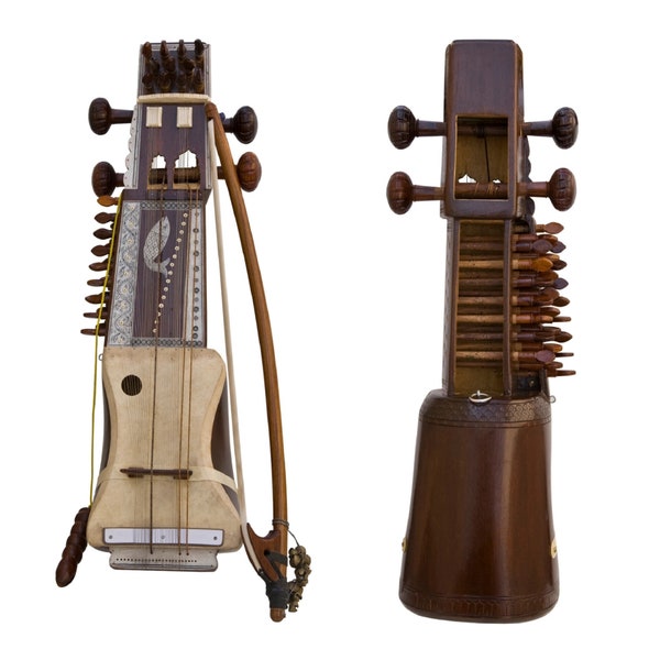 Sarangi | Pritam Singh Special handmade Deda Model Sarangi | Bow & Rosin | 4 Gut Strings, 10 Main Steel Strings and 24 Sympathetic Strings