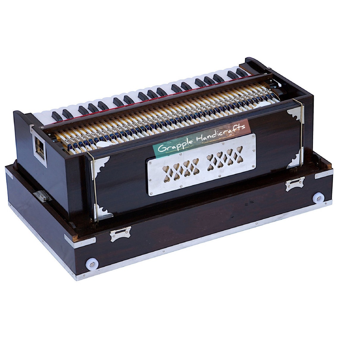 Buy Concert Harmonium 42 Keys Teak Wood Folding 2 Reeds A440 Online in