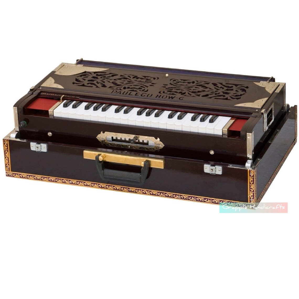 Paul & Co. Harmonium 3 Reeds, 9 Scale Changer 37 Keys Dark Mahogany