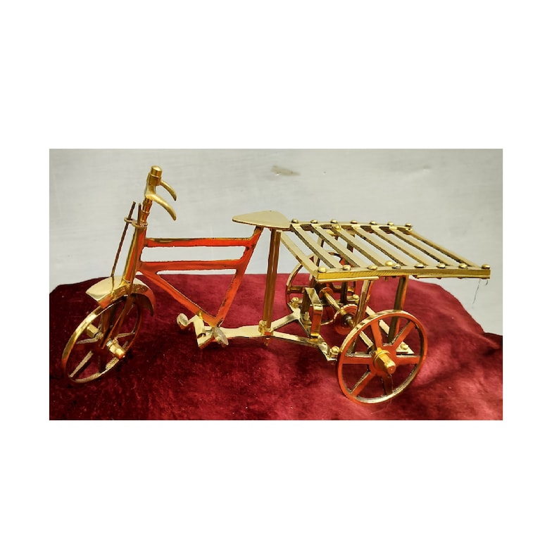 Mini Cycle Cart Brass Miniature | Brass mini Home Accessories | figurine | Furniture In Brass | Vintage Model | Handmade