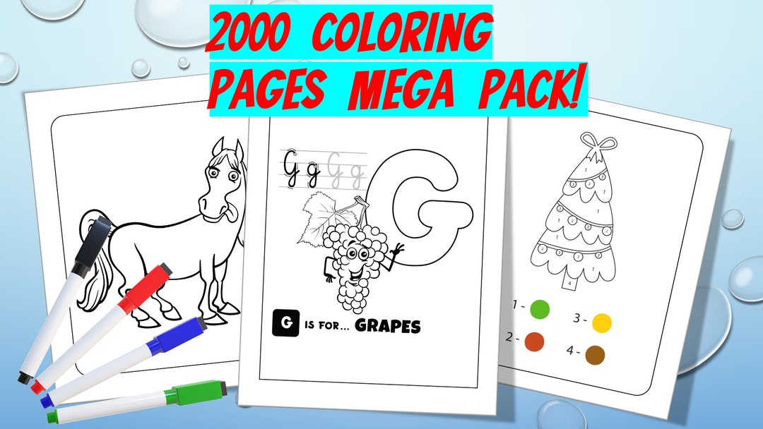2000 Coloring Pages Coloring Pages for Kids Coloring Pages Mega Pack