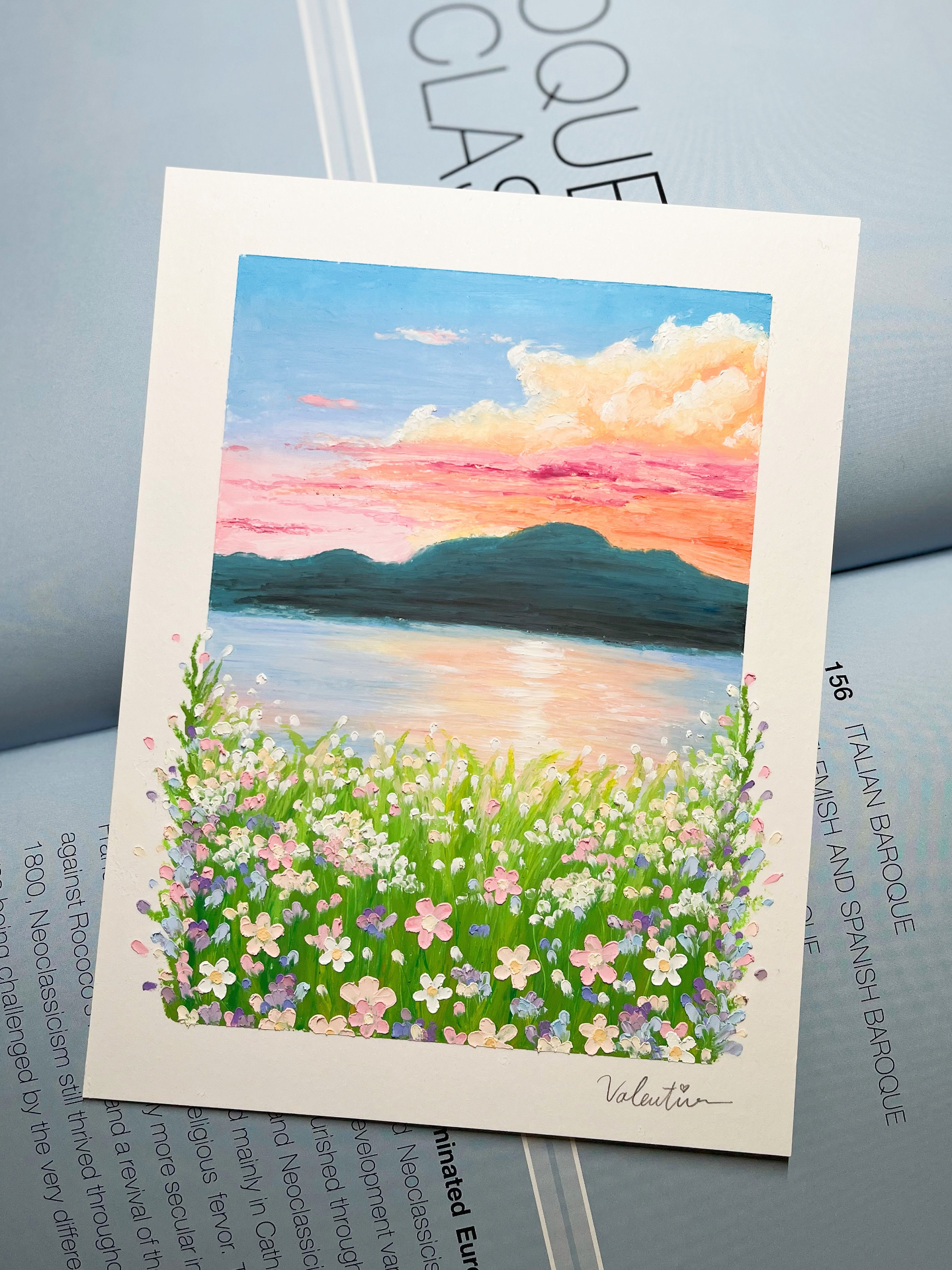 Hand Painted Oil Soft Pastel Art Painting Flowers, Clouds, Wall Art,  Decoration, Gift 6 X 8 9x12 -  Canada