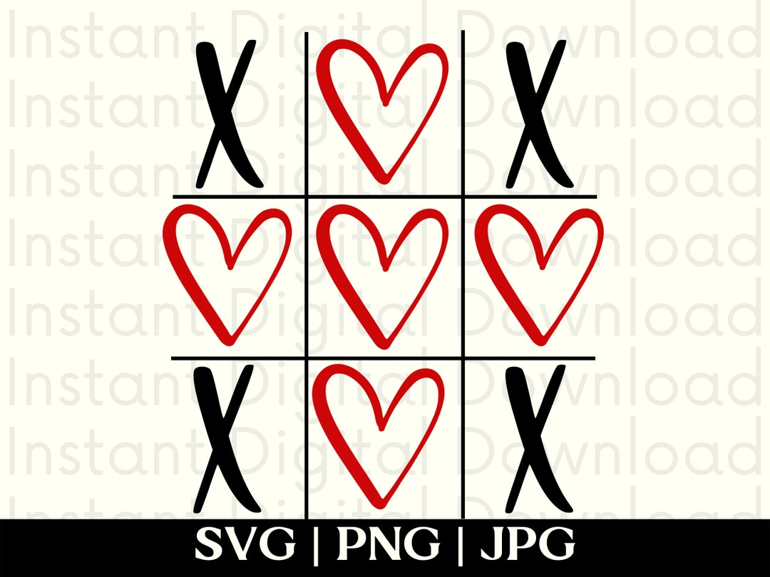 XOXO Tic Tac Toe SVG Valentine SVG Heart Shirt Valentine Shirt ...