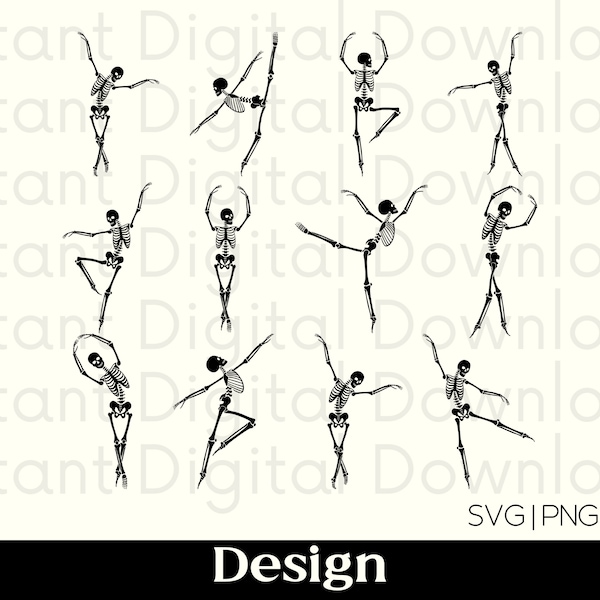 Ballet Skeletons Cute Halloween Dance INSTANT DIGITAL DOWNLOAD (svg, png, jpg)