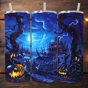 Haunted House Halloween Tumbler 20oz Glow In The Dark