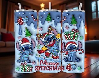 Vaso sublimado Merry Stitchmas de 20 oz
