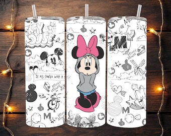 Minnie Mouse de Disney con sudadera con capucha, vaso estrecho