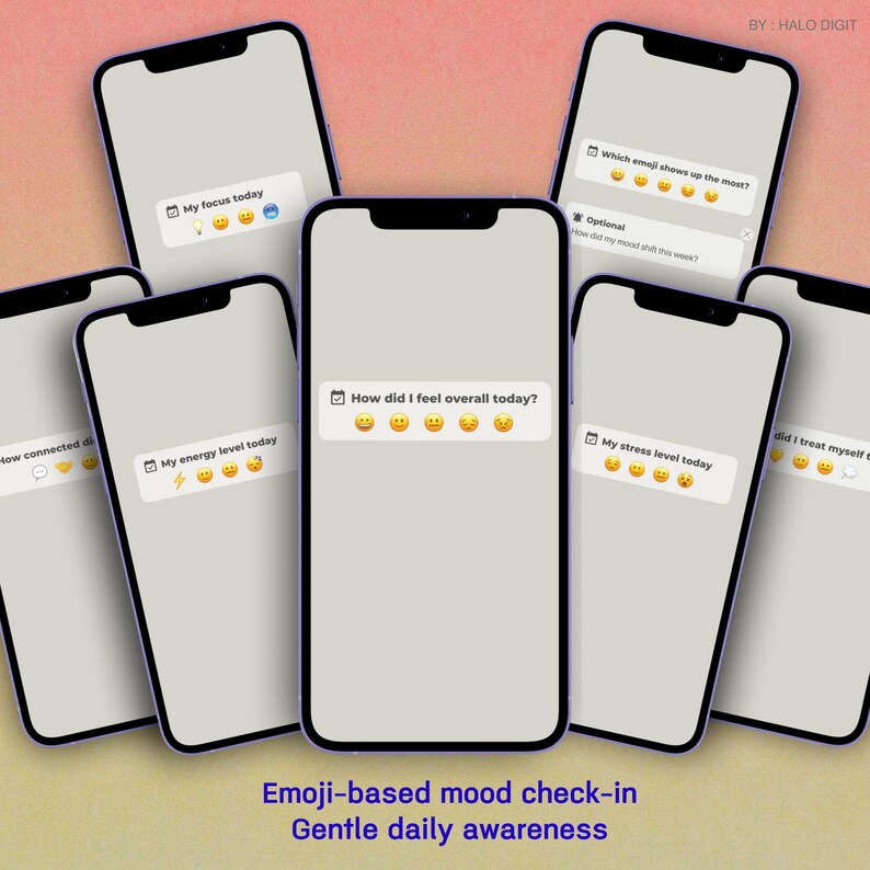 7-day Emoji Mood Check-in Habit Tracker | No-writing Daily Check-in ...