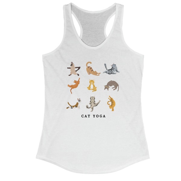 Cat Yoga Tank, Yoga, Yoga Tank, Cat Gift, Cat Mom, Funny Yoga Tank, Yoga Gift, Cat Lover Gift, Retro Yoga Tank, Yoga Cat Tank