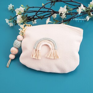Kleine Tasche aus Baumwolle mit Regenbogen 14,5x11cm Ideal für Kleinkram | Geschenk für Freundin | Abschiedsgeschenk für Erzieherin Lehrerin