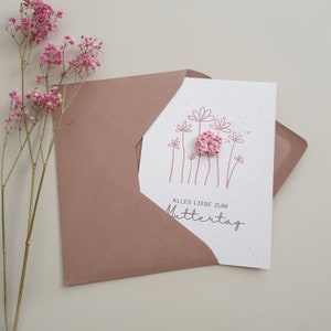 Einzigartige Muttertagskarte mit Häkelapplikation - Geschenk für Mama, Muttertag, Muttertag Geschenk, Karte zum Muttertag