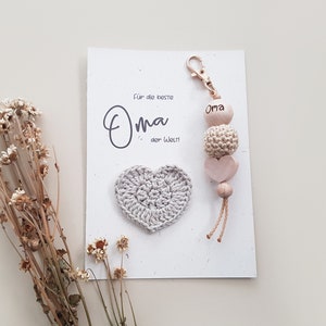 Karte für Oma mit Anhänger | weltbeste Oma | Oma Karte Kraftpapier | Beste Oma Geschenk | Geschenk für Oma | Schlüsselanhänger