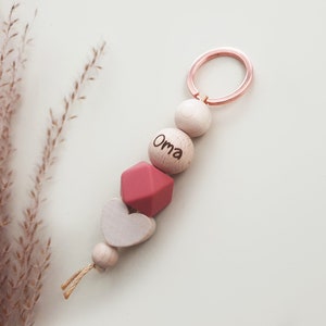 Oma Lieblingsoma weltbeste Oma Schlüsselanhänger personalisiert | Geschenk für Oma | Silikon Holz | Oma und Opa Geschenk