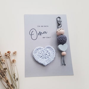Karte für Oma mit Anhänger | weltbeste Oma | Oma Karte Kraftpapier | Beste Oma Geschenk | Geschenk für Oma | Schlüsselanhänger