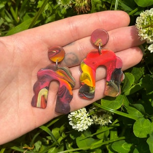 colorful clay earrings