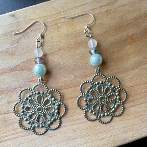 Upcycled flower earrings