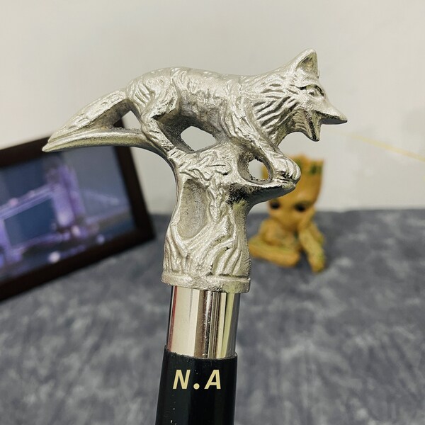 thumbnail image 2 of Vintage Style Wooden Walking Cane With Brass Derby Handle – Adjustable, Handmade From India 2 of 5
