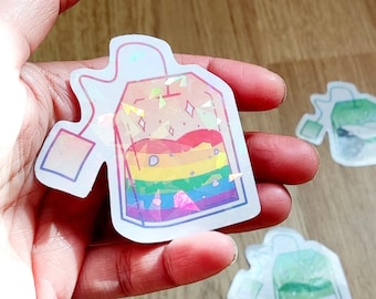 Queer Teabag Stickers | Pride | LGBTQ+ | Holographic