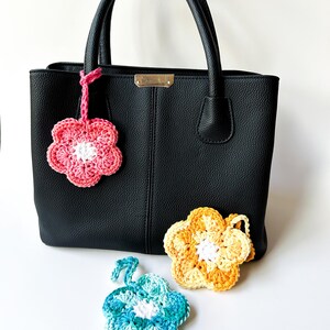 Crochet Flower Bag Charm & Pouch