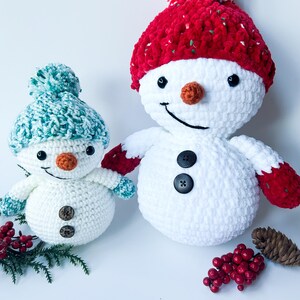 Snuggly Snowman Crochet Plushie, Two Sizes Available