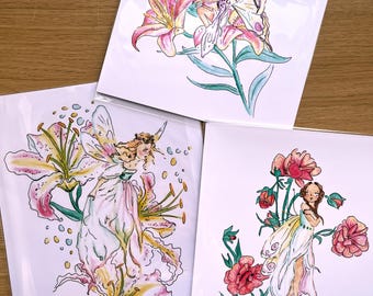 Watercolour Fairy Art Print – Fairytale Wall Art for Bedroom, Nursery or Gift | Magical Flower Fairy Fantasy Illustration