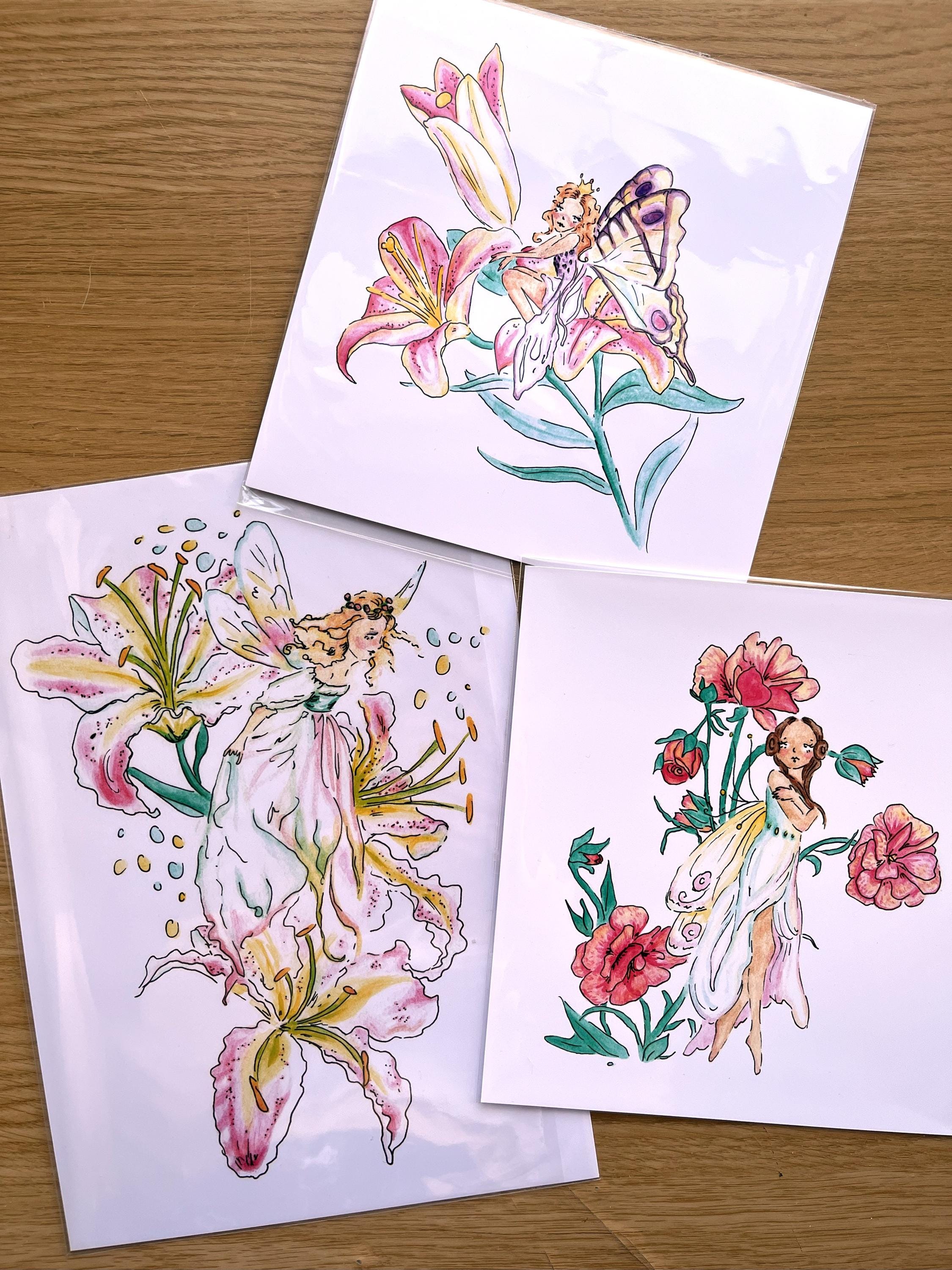 Watercolour Fairy Art Print – Fairytale Wall Art for Bedroom, Nursery ...