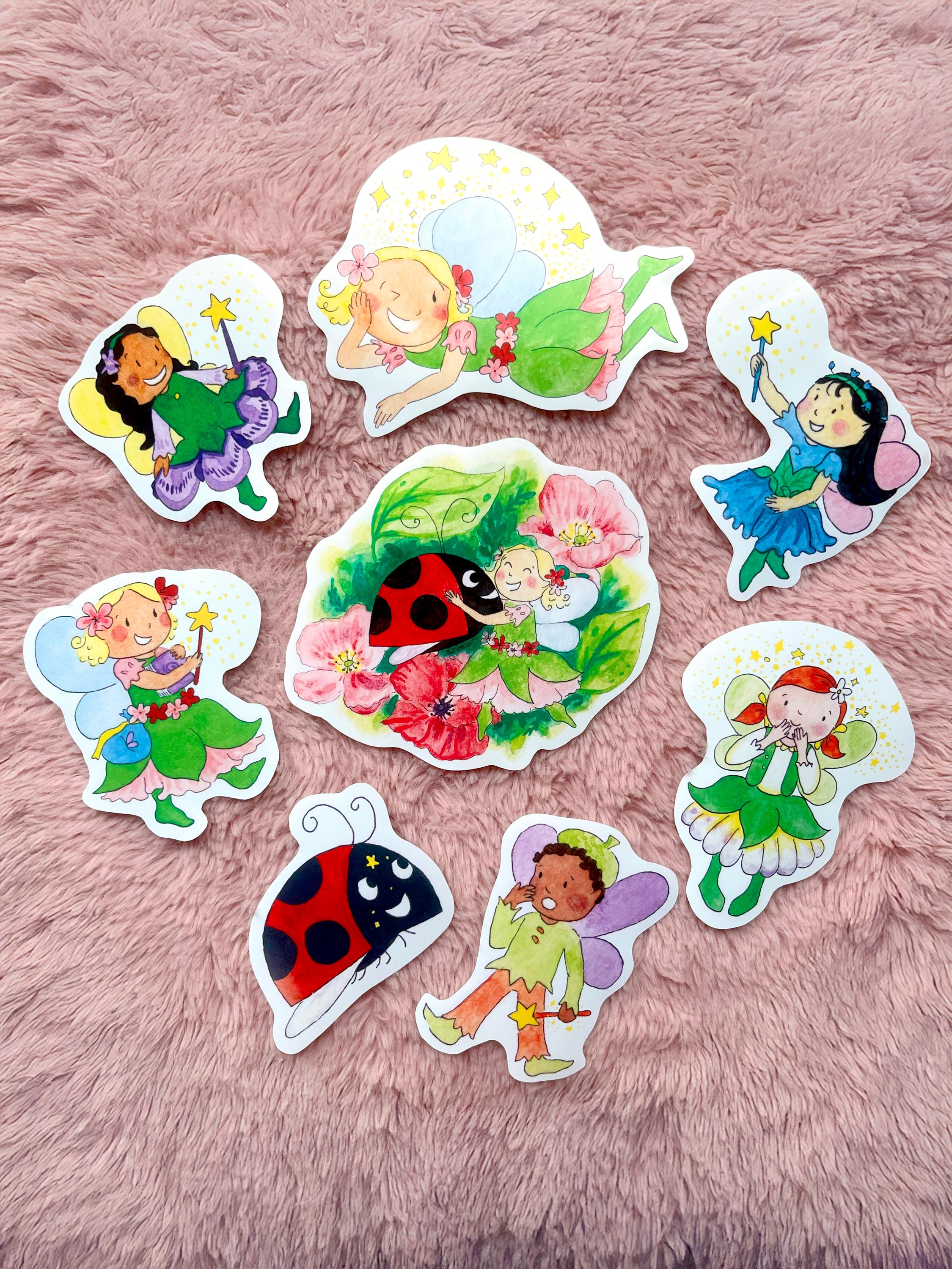 FAIRY LADYBUG STICKERS - Fairycore Vinyl Stickers for Journals, Laptops ...