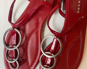 Prada Patent Leather Vintage Sandals