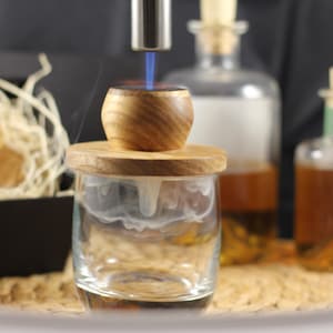 Kit de fumoir à cocktail avec 4 copeaux de bois, kit de fumoir à whisky à  l'ancienne, fumoir à whisky pour boissons, cocktails, vin, bourbon, whisky,  coffret cadeau pour homme, mari, papa