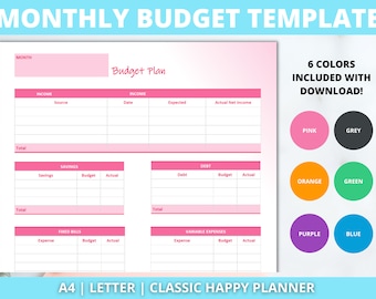 Easy Monthly Budget Planner Printable