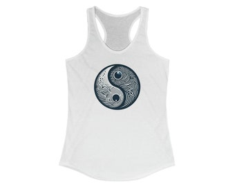 Harmony Yin And Tang Graphic Racerback Tank Trendy Wear for Zen Chic