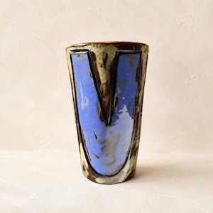 Henk Potters Studio Pottery Vase, Signed Dutch Ceramic, Mid Century Modern Relief Art