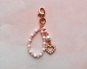 Pearly Hearts ~ Handmade Keychain Charm